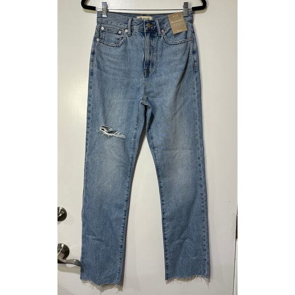 Madewell 90's Straight Leg High Rise Jeans Size 25 NWT Full Length Light Wash - Picture 1 of 11